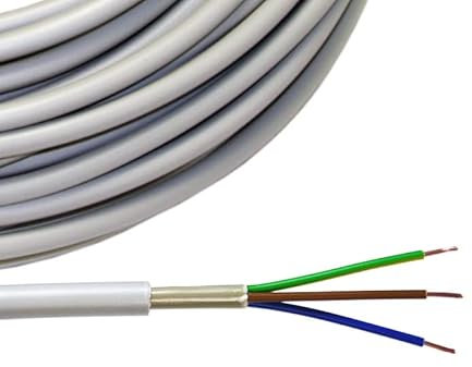 NYM-J 3x1,5mm² Feuchtraumkabel Mantelleitung 10-100 Meter, Länge:50 Meter