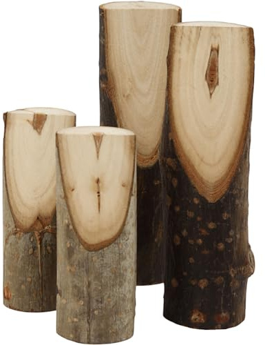Kurze Holzäste mit schräger Schnittkante, H: 8+12 cm, 4 Stück creotime