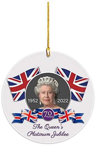 Queen Elizabeth II hängende Ornamente, Acryl England Königin Weihnachtsanhänger, Gedenkkönigin, Dekorationen, britische Dekorationen