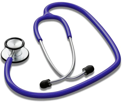 HCS Blue Stethoscope, Premium Stainless Steel - Medical, Dual Head Stethoscopes for Nurses, Doctors, Veterinary, Nursing School, Work, Home - 22 inch Tubing