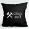 huuraa Kissen Glück auf! Ruhrpott Geschenk Kopfkissen Black 40x40cm mit Füllung Baumwolle Glück auf! Deko