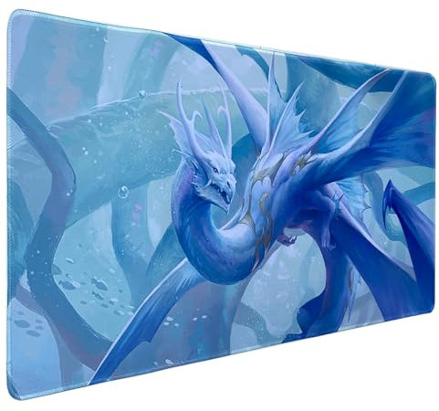 Hosimoln Gaming Mouse Pad, Extended Mouse Pad Size 35.4x15.7 Thickness 0.1inches,Premium-Textured Non-Slip & Waterproof Computer Mousepad with Stitched Edges for Gaming,Office & Home 90x40 Hdragon