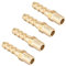 QUARKZMAN M8-1 Außengewinde bis 6mm Stacheln Widerhaken Schlauchanschluss Metrisch Messing x 4Stk Goldton Rohrverbindung Adapter für Schlauchanschluss