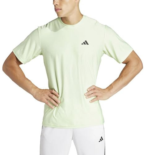 adidas Herren Train Essentials Stretch Training Tee, semi Green Spark/White/Black, M