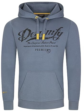 DENIMFY Hoodie Herren Regular Fit DFArno Kapuzenpullover Pullover Print | Beige Grün Blau Navy Schwarz Grau S M L XL XXL 3XL 4XL 5XL