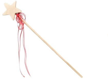TUKAN s.c POLAND Baguette de fée étoile en bois avec un noeud étoile baguette magique princesse fille baguette princesse fée