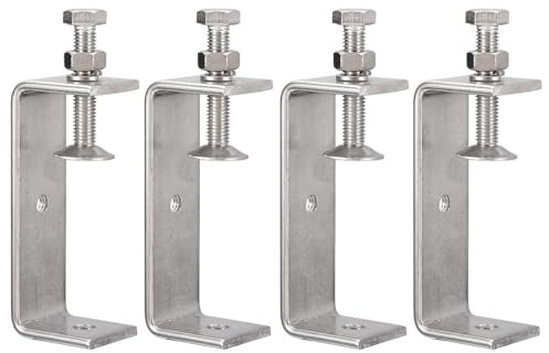 Awclub 4 Pack 304 Stainless Steel C Clamps with 100mm/3.94 Stable Wide Jaw Opening Tiger Clamp for Woodworking Welding Construction Household Mount