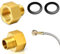 YEAPEAK Pack of 2 Brass Gas Hose Adapter, 1/2 Inch to 1/4 Inch, with Seal, for Gas Cooker, Stool Cooker, Camping Stove