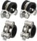 sourcing map 4Pcs T-Bolt Hose Clamp Working Range 17-19mm Rubber Cushioned Intake Intercooler Clamps Adjustable Tube Clamps for Tubes Pipes