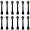 Woohome 12 Stück Laternenpfahl Lampen, Mini Straßenlaterne Modelleisenbahn Zug Laternenpfahl Lichter Außenweg Laterne Post für Mikrolandschaft Puppenhaus Fee Gartenzubehör (8cm, Schwarz)