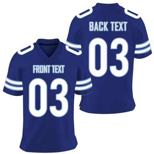 Personalisiert American Football Trikot Personalisierbar Teamname und Nummerm Fußballtrikot Anpassbare Sportuniform für Jugendliche Männer Frauen Geschenk