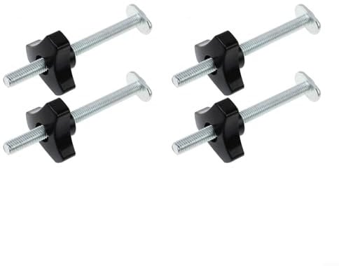 Sileduove 4Set M8 T-Track Kit, T Slot Bolts And Knobs Clamps 100mm Length For T-track Woodworking Jigs And Fixtures