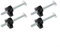Sileduove 4Set M8 T-Track Kit, T Slot Bolts And Knobs Clamps 100mm Length For T-track Woodworking Jigs And Fixtures