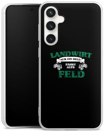Silikon Hülle kompatibel mit Samsung Galaxy S23 FE Case transparent Handyhülle Landwirtschaft Weisheiten Traktor