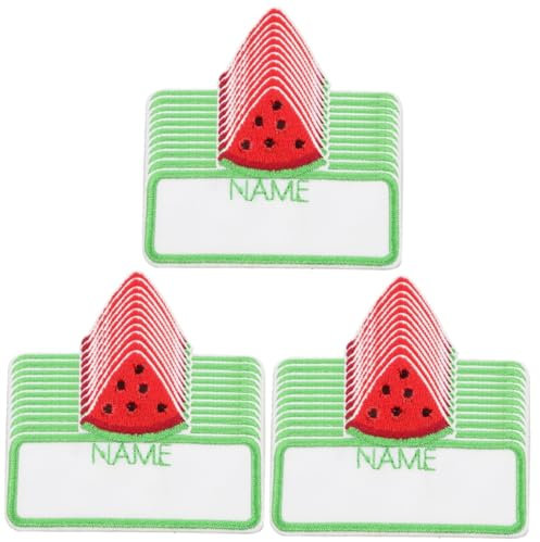 DIYEAH 30 Stk Wassermelonen-namensaufkleber Aufkleber Mit Namensschildern Für Kleidung Namensschilder Zum Aufbügeln Gesticktes Etikett Sublimations-blanko-patch Banner Polyesterfaden Tier