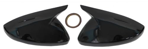 Spiegelkappen Für Peugeot 208 2020-2023 Für Peugeot 308 2014-2020 508 2008 Kohlefaser Schwarze Seitenflügel-Rückspiegel-Abdeckkappe Auto Spiegelkappen (Farbe : Bright black)