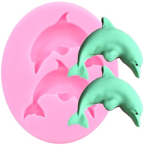 XMOLDNMS Delfine Silikon Fondant Formen Delfin Schokolade Süßigkeiten Form für Kuchen Dekoration Cupcake Topper Polymer Clay Gum Paste