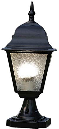 Lampione da esterno, IP55 Paletto da giardino per esterni Paletto per prato Antiruggine Lampione a luce super brillante Colonne in mattoni Lampada da terra impermeabile con finitura nera E27 Decorazio