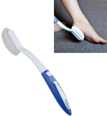 Pumice Stone Exfoliating Brush for Feet Long Handle Remove Dead Skin Cutin Foot File Foot Skin Care Tool Scrubbing Pumice Stone Foot Massage Cleaner
