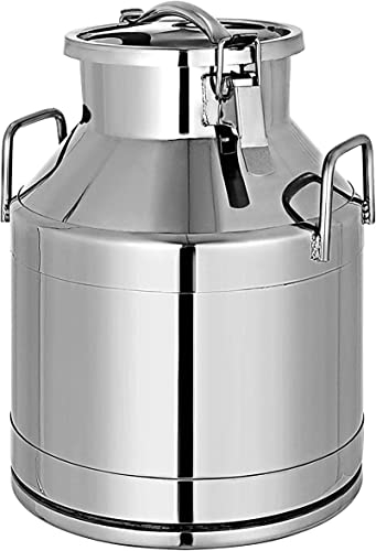 YISHUOYZBS Lechera de acero inoxidable, cubo de leche para vino, con tapa sellada para almacenamiento de transporte, 28 L