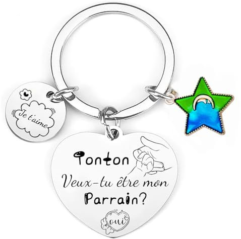 LKJHGF Cadeau tonton Veux tu etre mon parrain Porte Clé Parrain Cadeau Parrain Demande Personnalisé décapsuleur Anniversaire cadeau parrain bapteme