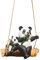 QQYDZSW Ästhetischer Raumdekor-Akzent, TV-Tisch-Mittelstück, Kunststatue, hängende Schaukel, Tier-Garten-Skulptur, Dekoration for den Hof, Zubehör, wasserfest, Koala(Panda)