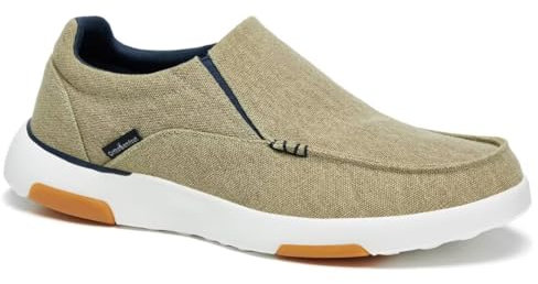 Zapatos náuticos de Vestir, Casuales, cómodos, con Plantillas extraíbles, sin Cordones, con Arco Alto, para Ocio, Resort, para Pasar el rato, Color Caqui, Talla 9