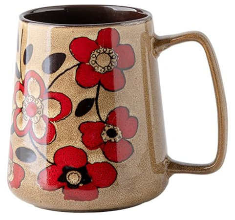 Ceraozmus Grande tasse à café en céramique de 700 ml, faite à la main, avec anse - Convient pour les bureaux et les maisons privées, le micro-ondes et le lave-vaisselle (kaki)