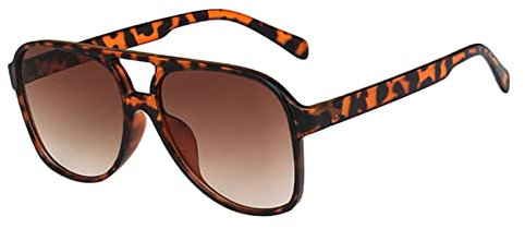 Mode Sonnenbrillen Damen Retro Oversized Quadratische Sonnenbrillen Damen Herren Brille Flügel (Orange, One Size)