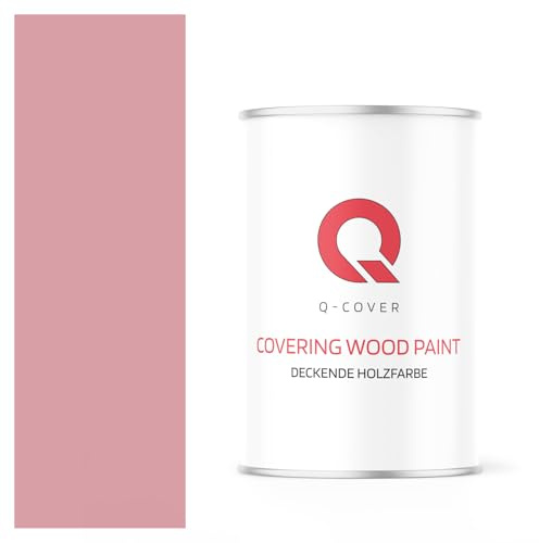 Q-COVER DECKENDE HOLZFARBE 1L HALBMATT Hellrosa RAL 3015 RAL DECKFARBE HOLZLACK DECKLACK WETTERSCHUTZFARBE ALLE HOLZARTE OSB-PLATTEN INNEN AUßEN ca. 80-150 ml / m2