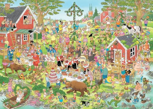 Jumbo Puzzle: Mittsommerfestival (Jan Van Haasteren) (1000 Teile), Blue, Green