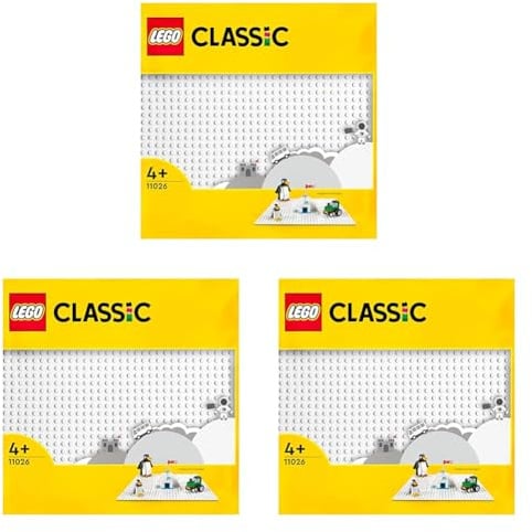 LEGO Classic Base Bianca, Tavola per Costruzioni Quadrata con 32x32 Bottoncini, Piattaforma Classica per Mattoncini per Costruire ed Esporre per Bambini e Bambine da 4 Anni in su 11026