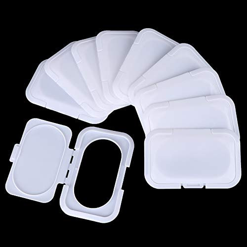 HiyyFloy 10er-Pack Baby-feuchttücher Klappdeckel, Wiederverwendbar, Selbstklebend, Klebriger Spenderdeckel, Nicht Trocknende Kappe Für Kinder, Wassertücher-Packungen, Taschenpaket, Tragbare Tasche,