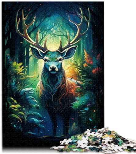 Puzzle für Erwachsene 1000 Teile Magischer Hirsch Schwierig und herausfordernd ganze Familie 10,27 Zoll x 14,96 Zoll für 14-Jährige