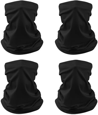 Awumbuk Men's 4-Pack Windproof Neck Gaiter | Breathable Multifunctional Snood for Hiking, Cycling & Running | All-Weather Lightweight Face Cover, Sports Scarf for Outdoor Adventures