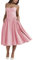 Shuanghao Chic et Elegant Femme d'été Robe à sans Manches Bretelles Spaghetti Corset Sexy Longue Taille Slim Fit Robes Casual A Line Swing Sun Jupe avec Poches Fête Plage Soirée Midi Robe Rose M
