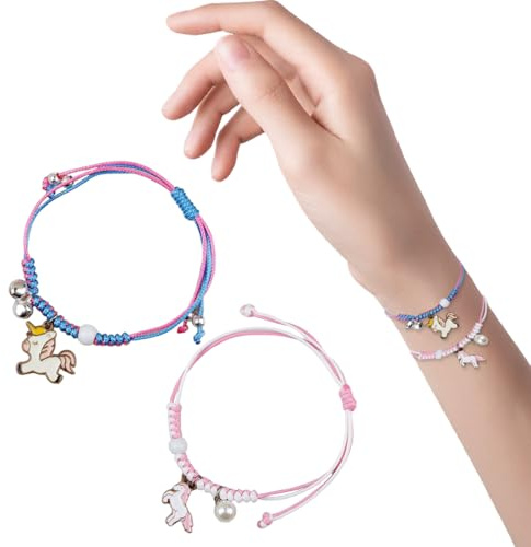 DEFGNOP Einhorn Kinderarmband verstellbar, Freundschaftsarmbänder für Mädchen, Geburtstagsgeschenke Teenies, Glücksarmband Kinder, Schmuck für Mädchen, Kindergeburtstag Gastgeschenke