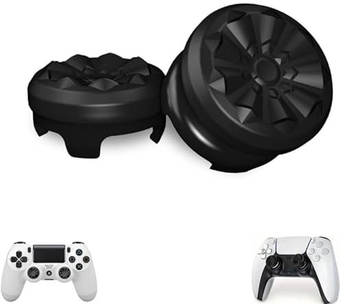 StickPro - 2 Grips de Pouce Compatibles Manettes PS4 PS5 – 4 Accroches pour Meilleure Tenue – Paire Silicone Antidérapante Joystick – Confort & Précision – (Noir)