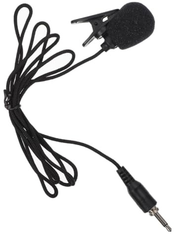 3,5-mm Ansteckmikrofon mit Gewinde, Tragbar für Smartphones und Tabletten | Interview und Besprechung, Plug And Play mit Hoher Klangtreue, Schwarz mit Nylon Metall Kunststoff