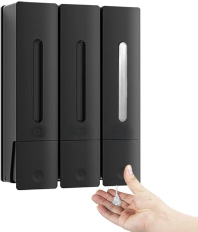 Dispensador De Jabón, Dispensador De Jabón De Ducha De 3 Compartimentos Dispensador De Champú De Lavavajillas De Pared Sin Taladros Gran Capacidad para Cocina Baño Hotel - 400ML*3