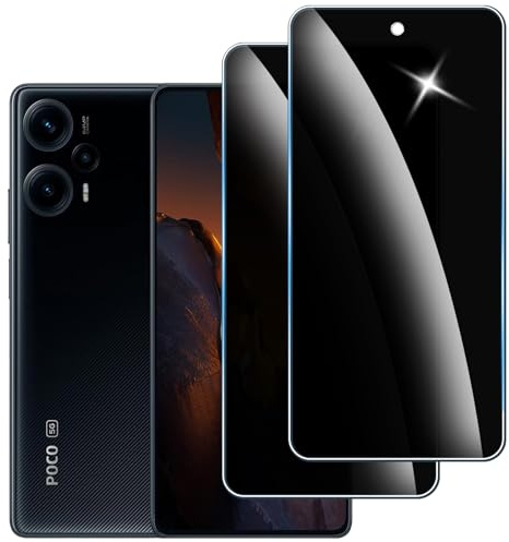 iccdpi 2 Piezas Protector Pantalla Privacidad Vidrio Templado para Xiaomi Poco F5, Antiespia 9H Dureza, Anti-Arañazos, Anti-Huellas, Sin Burbujas
