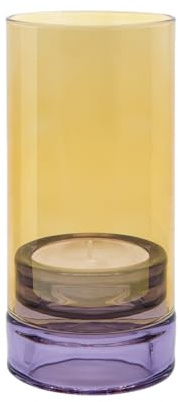 REMEMBER Windlicht LYS pink, H 19.3 cm, Ø 9 cm – Dekoratives Glas Windlicht für Teelichter und Kerzen, stimmungsvolle Tisch- und Wohnraumdekoration (Lilac)