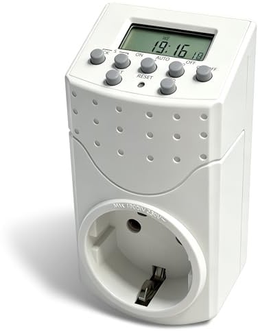 G-ELEK Zeitschaltuhr Digital, Digitale Zeitschaltuhr Steckdose, Wochentimer mit LCD Display, Zufallsfunktion Countdown, Programmierbarer Timer für Innenbereich Haushalt