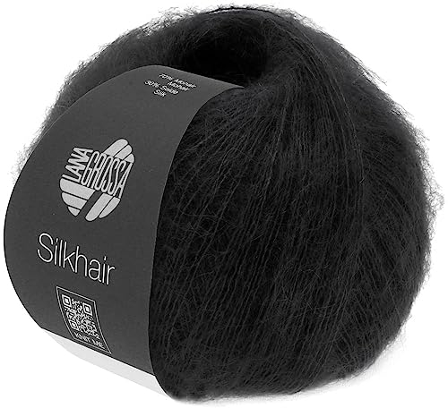 LANA GROSSA Silkhair | Feines Lace-Garn aus Superkid Mohair mit Seide | Handstrickgarn aus 70% Mohair (Superkid) & 30% Seide | 25g Wolle zum Stricken & Häkeln | 210m Garn FB 14