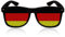 Partybrillen beklebte Sonnenbrille WM Fanartikel bedruckte Pilotenbrille Promotionbrillen - Deutschland Flagge (Schwarz)