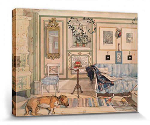 1art1 Carl Larsson Poster Mein Wohlfühl-Zimmer, 1894 Bilder Leinwand-Bild Auf Keilrahmen | XXL-Wandbild Poster Kunstdruck Als Leinwandbild 80x60 cm