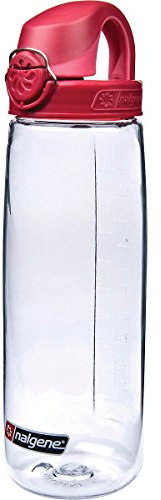 Nalgene Kinder Trinkflasche oTF, Transparent/Deckel Rot/Hellrot, 0,7 l