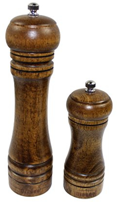 Dianoo Manual Kitchen Wooden Pepper Mill Salt Grinder-Set Of 2PCS, Long And Short