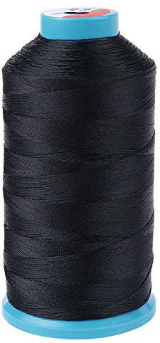 Aussel - Filo per cucire in nylon incollato, 1,370 m, dimensione T70 #69, per fodere, mercato all'aperto, tendaggi, perline, bagagli, borsellini Black