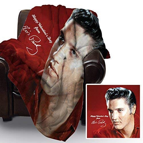 L&S PRINTS Fleece-Decke mit Elvis-Bild und Aufschrift „Happy Valentines Day“